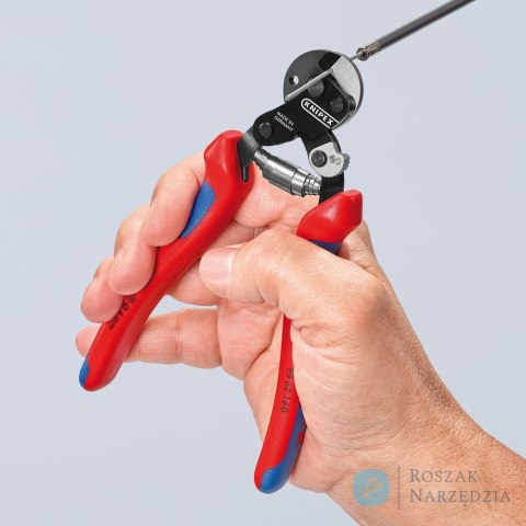 Nożyce do lin stalowych o dużej wytrzymałości, 160 mm, Fi 4 mm, 95 62 160, KNIPEX