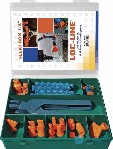 Zestaw węża doprowadzającego chłodziwo Flexi-Box 27-częściowy 1/4" LOC-LINE