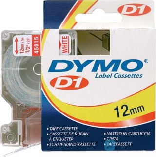 Taśma do drukarek etykiet D1 45015, czerwono- bialy 12mmx7m DYMO