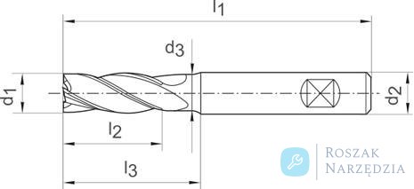 Frez Ratio,dlugi DIN6527,pełnowęglikowe ,typ ALU,chwyt HB,4-ostrz. 4mm GÜHRING