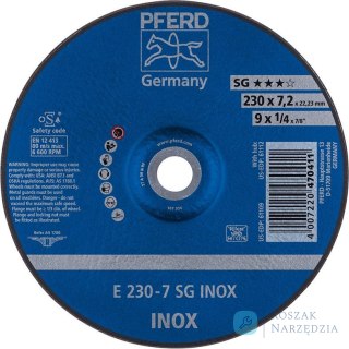 Tarcza scierna do obr. zgrubnej, odsadzona do V2A A30NSG 230x7,2mm PFERD