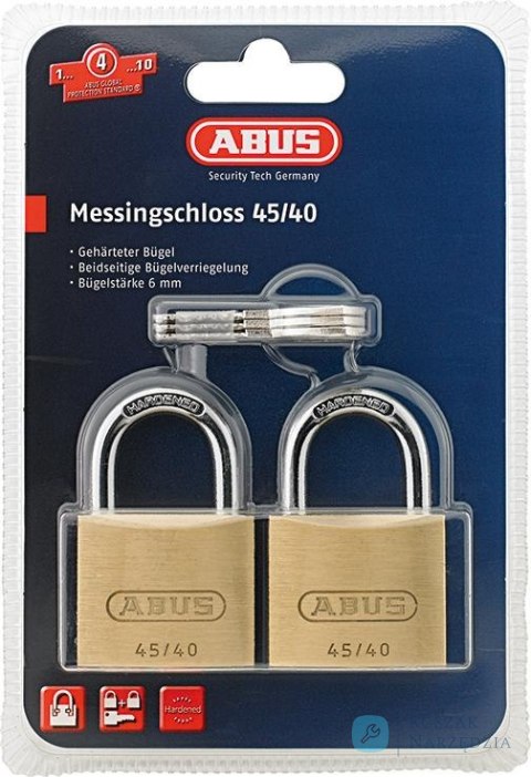 Kłódka mosiężna Twins SB 40 (2 sztuki) ABUS