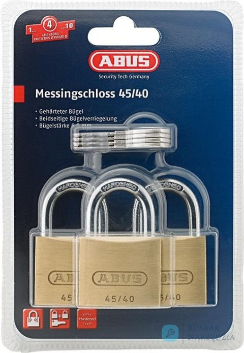 Kłódka mosiężna Twins SB 40 (2 sztuki) ABUS