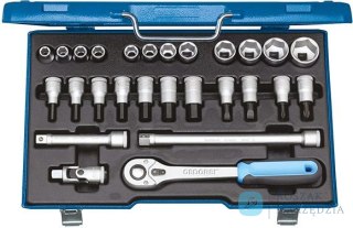 Zestaw nasadek 1/2", 6-kątnych, 27-cz. 19IMU-10, GEDORE