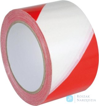 Taśma ostrzegawcza do znakowania samoprzylepna, PVC, 60mmx66m, czerwono-biala