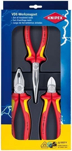 Zestaw szczypiec izolowanych  VDE , 3-cz. 00 20 12, KNIPEX