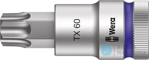 Nasadka wktetakowa 1/2"z funkcja przytrzym. do śrub z lbem z gniazdemTORX 60x60mm Wera