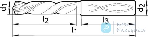 Wiertło Ratio TiALN, chwyt 6537 HA 5xD, chłodzenie wewnętrzne ,8,70mm pełnowęglikowe GÜHRING