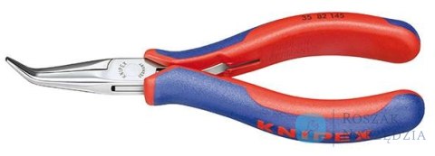 Szczypce chwytające płasko-okrągłe dla elektroników, 145mm, wygięte 45°, 35 82 145, KNIPEX