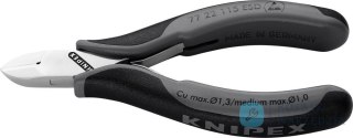 Szczypce tn膮ce boczne dla elektronik贸w, 115mm, 77 22 115 ESD, KNIPEX