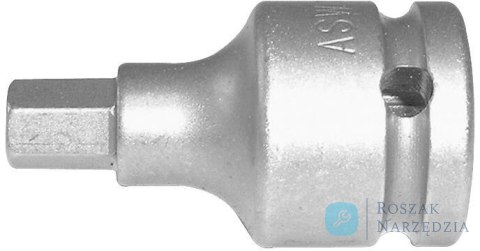 Udarowa nasadka wkretakowa 1/2" do śrub zlbem z gniazdem szesciokatnym 12mm ASW