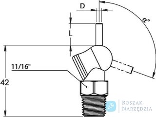 Dysza wysokociśnieniowa  XW do weza doprowadzającego chłodziwo 1/8", 70 barow Ø4,1x0mm,szara LOC-LINE