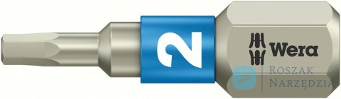 Bit nierdzewny 1/4" DIN3126C6,3do śrub z lbem z gniazdem 6-katnym 2x25mm Wera