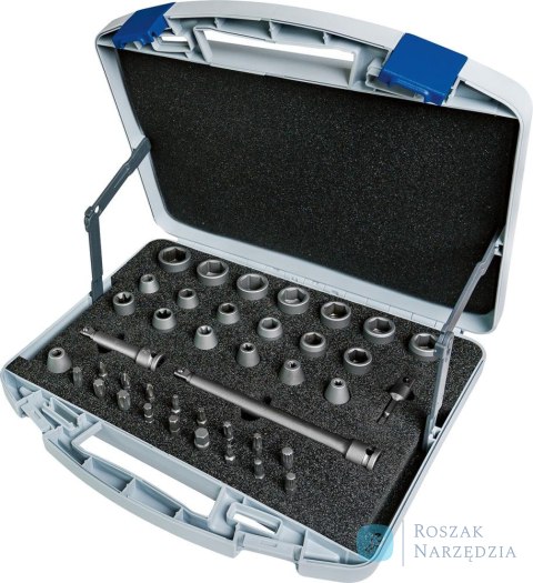 Udarowa koncowka wymienna klucza nasadowego 3/8",zestaw 40-czesciowy ASW