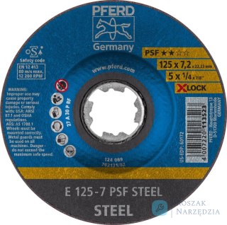 Tarcza do obrobki zgrubnej PSF X-LOCK STEEL 125x7mm Pferd