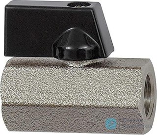 Kurek kulowy Mini valve line, uchwyt motylkowy wewnętrzne /wewnętrzne  G 1/2" PN 10, mosiadz, RIEGLER