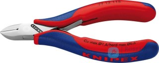 Szczypce tnące boczne dla elektroników, 115mm, główka okrągła ze skosem, 77 12 115, KNIPEX