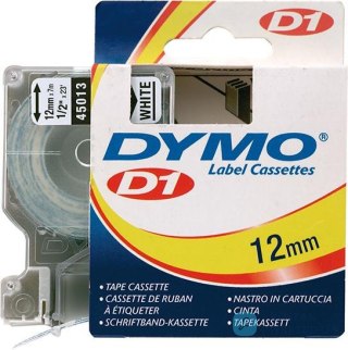 Taśma do drukarek etykiet D1 45013, czarna/biala 12mmx7m DYMO