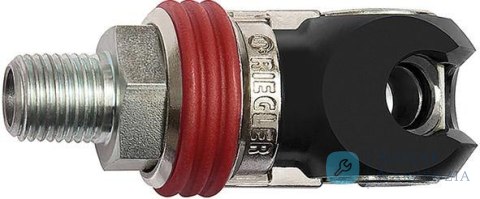 Szybkozlacze bezp.odchyl.stalowe,srednica nom. 7,2mm,gwint zewnetrzny G 1/4 RIEGLER