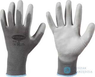 Rękawice dziane Shenzhen, nylon, rozmiar 9, szare