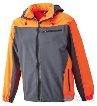 Kurtka softshell z kapturem, rozmiar 2XL, pomarańczowa