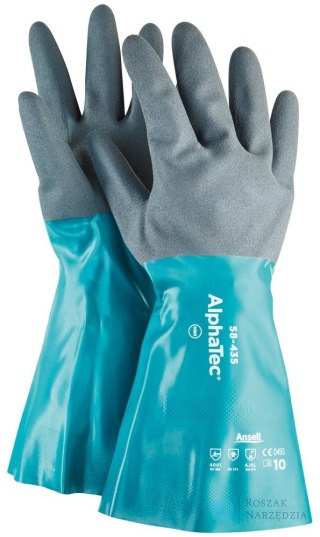 Rękawice chemiczne AlphaTec 58-435 z powłoką nitrylową, rozmiar 8 Ansell