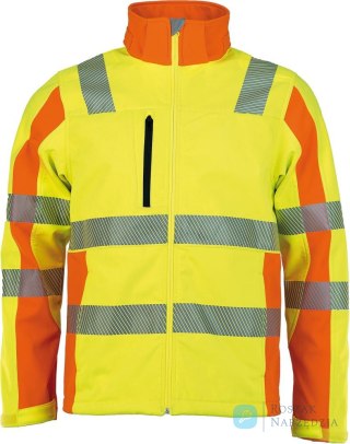 Kurtka ostrzegawcza Softshell, Prevent, żółta, rozmiar L