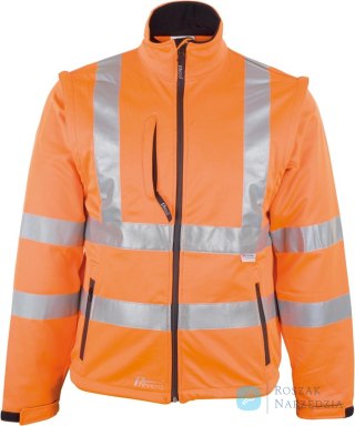 Kurtka ostrzegawcza, softshell, rozmiar XL, pomarańczowy fluorescencyjny