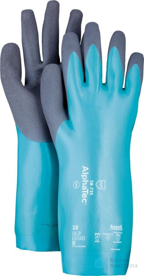 Rękawice chemiczne AlphaTec 58-735, długość 350mm, rozmiar 6 Ansell