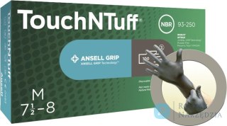 Rękawice nitrylowe jednorazowe TouchNTuff 93-250, rozmiar 9,5-10 (100 sztuk) Ansell