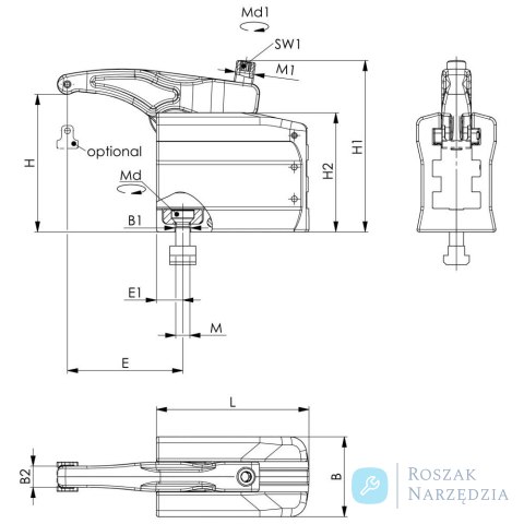 Docisk regulowany 3-stopniowy 7630-30 M12x14 AMF
