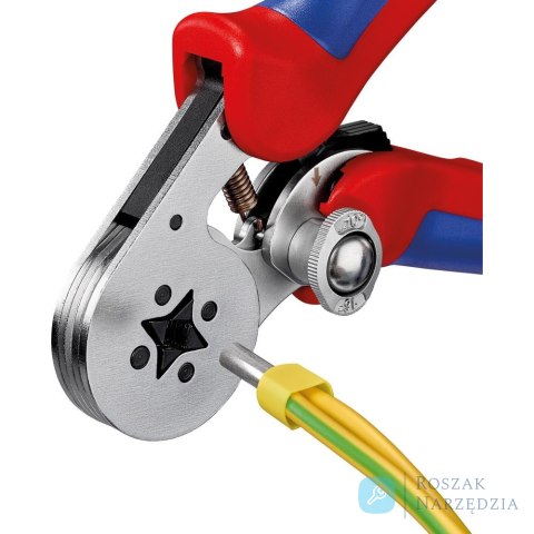 Szczypce do zagniatania tulejek kablowych 0,08-10+16mm, 180mm, 97 55 04, KNIPEX