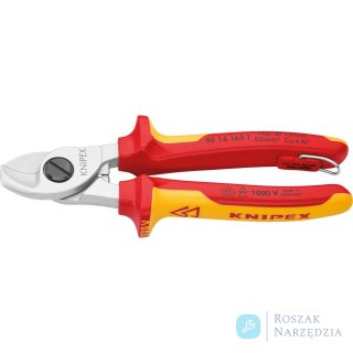 Nożyce do kabli,  VDE , 165mm, z uchwytem zabezpieczającym, 95 16 165 T, KNIPEX