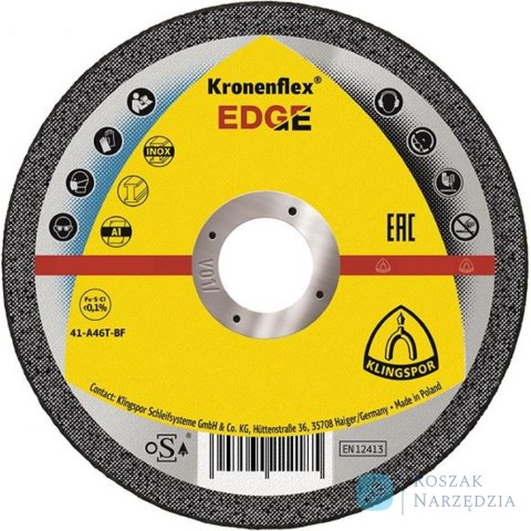 Tarcza do cięcia EDGE Special 125x1,2mm prosta Klingspor (25 szt.)