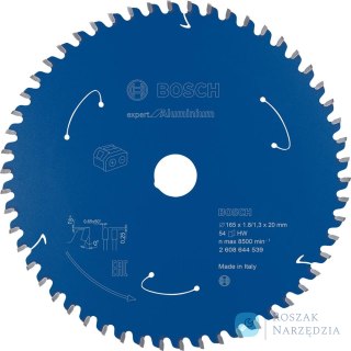 Tarcza pilarska węglikowa 165x1.8/1.3x20 54 zęby Bosch Expert do alum.