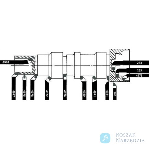 Nóż tokarski czołowy węgłębokich  DIN4977, lewy P25/30 32x32x170mm WILKE