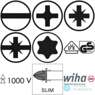 Zestaw bitów slimBit  VDE  , SL/PH/PZ/XENO 12-częściowy Wiha