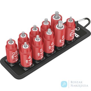 Zestaw wkrętak.końców.wym. 3/8"  VDE  T20-45 i do śrub z gniaz. 6-kąt. 4-8mm Wera