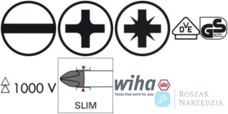 Zestaw trzpieni zamiennych slimBit VDE  SL/PH/PZ, 6-części Wiha