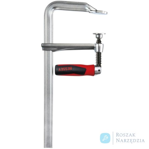 Ścisk śrubowy, stalowy z rękojeścią 2-kompon. 300x120mm rękoj.składana Bessey