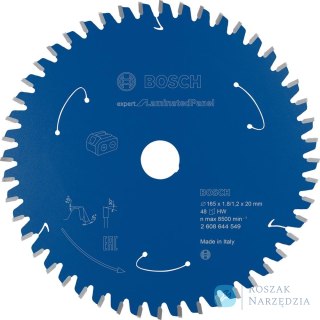 Tarcza pilarska do laminatu 165x1.8/1.2x20Z48 Bosch