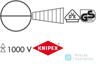 Szczypce wydłużone izolowane,  VDE , 220mm, 98 62 02, KNIPEX