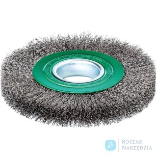 Szczotka tarczowa ze stal nierdzewny 150x23/25mm drut falisty 0,15mm 0,3mm Lessmann