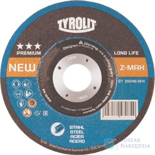 Tarcza ścierna do obróbki zgrugnej LONGLIFE Z-MAX ZA24S-BFX 115x4mm TYROLIT