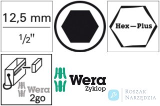 Komplet nasadek wkrętakówych 1/2"9-cz. Hex z przytrzymaniem
