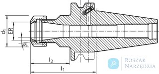 Oprawka do tulejek , zaciskowych,dluga JISB6339ADB BT50-ER25 HAIMER