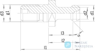 Sworzen dociag. JISB6339 BT40 45,z chłodzenie  wewnętrzne  HAIMER