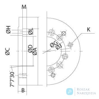Kołnierz stalowy KK8 3B 300mm Kitagawa