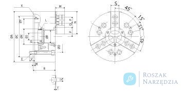 Uchwyt zaciskowy B212 3B 304mm Kitagawa