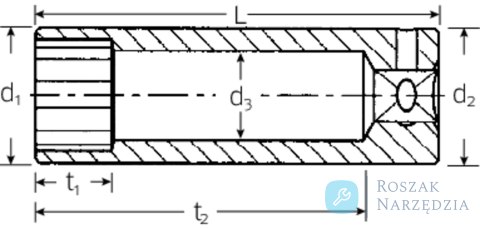 Nasadka 1/4" rozmiar 5/16", głęboka AS 40605/40606 STAHLWILLE